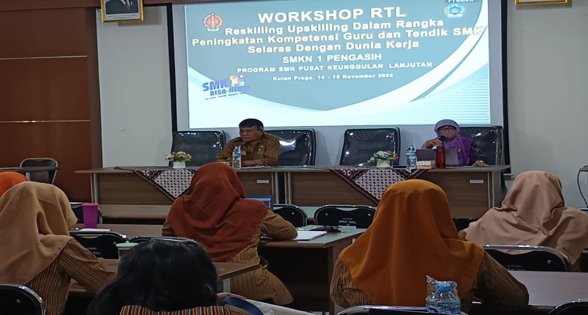 Kegiatan Kamis, 14 Nov 2024 : Workshop RTL Reskiling Upskiling dalam Rangka Peningkatan Kompetensi Guru dan Tendik SMK Selaras dengan Dunia Kerja